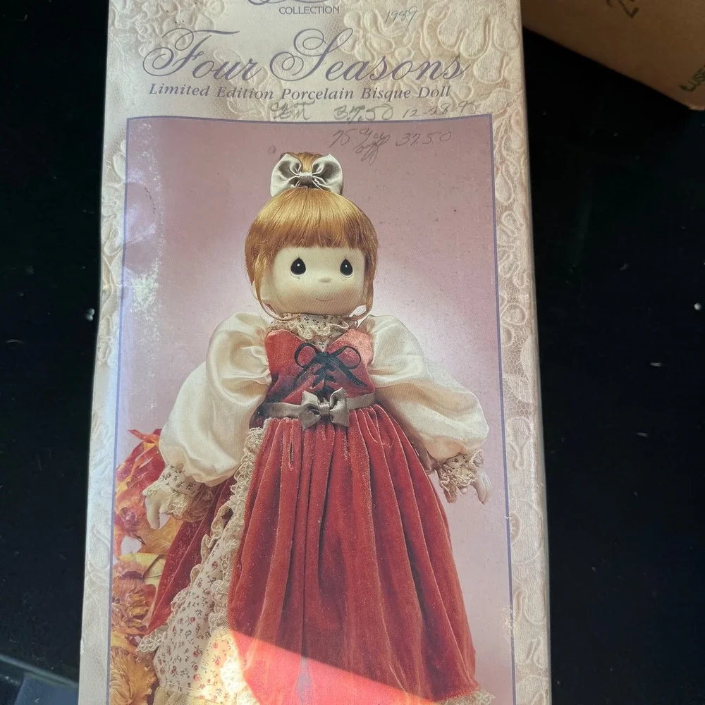 Precious Moments Four Seasons 1989 Limited Edition Porcelain Bisque Doll Red